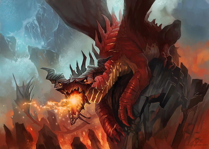 Red Dragon for Berserk CCG. © 2012 Fantasy World, Inc