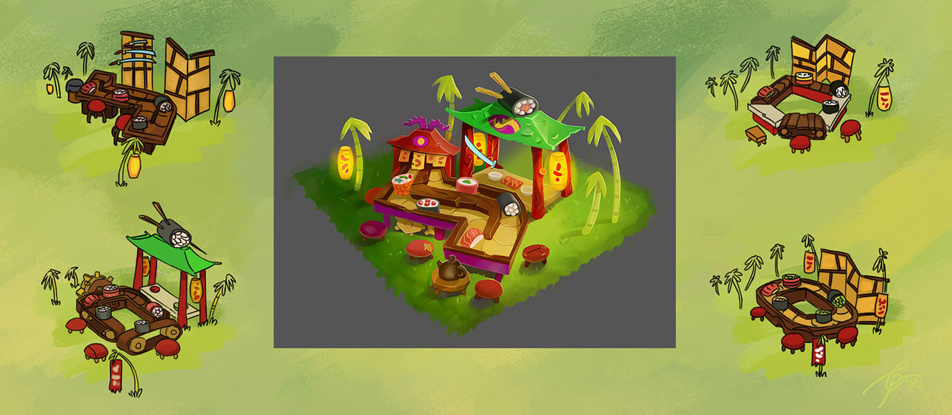 Concept art for mobile game Angry Birds Holiday