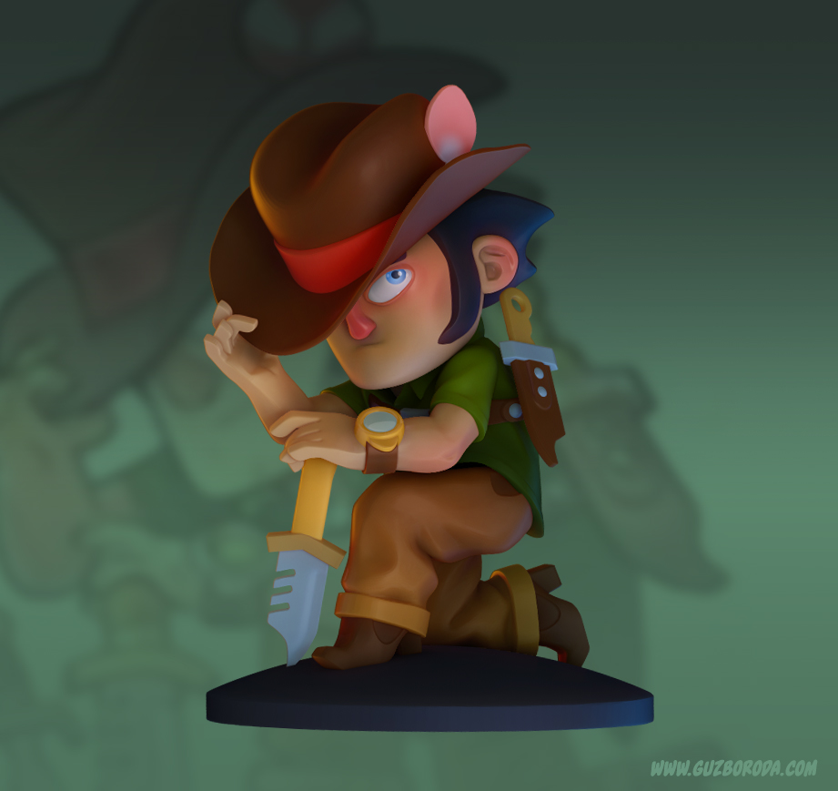 3D model of a character Ironside from the game Mercenary Kings