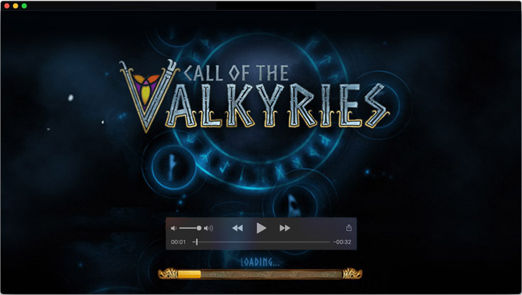 The logo design and motion design for Call of the Valkyries video slot game 