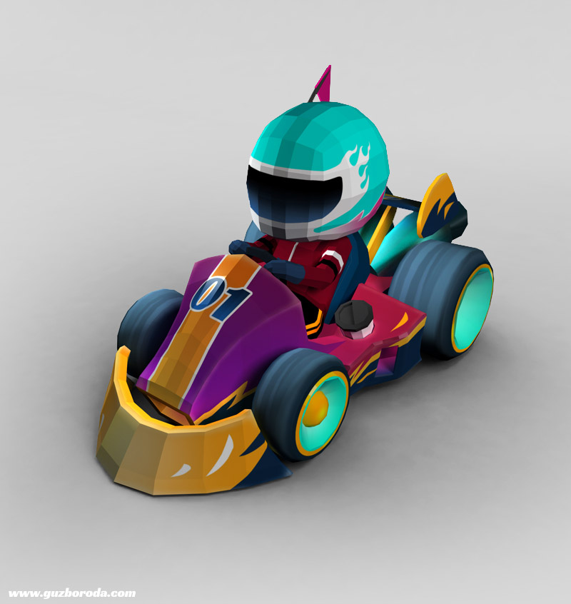 3D model for a kart racing game