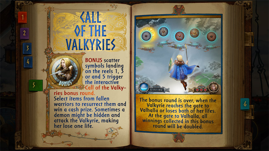 UI design and illustrations for Call of the Valkyries video slot game