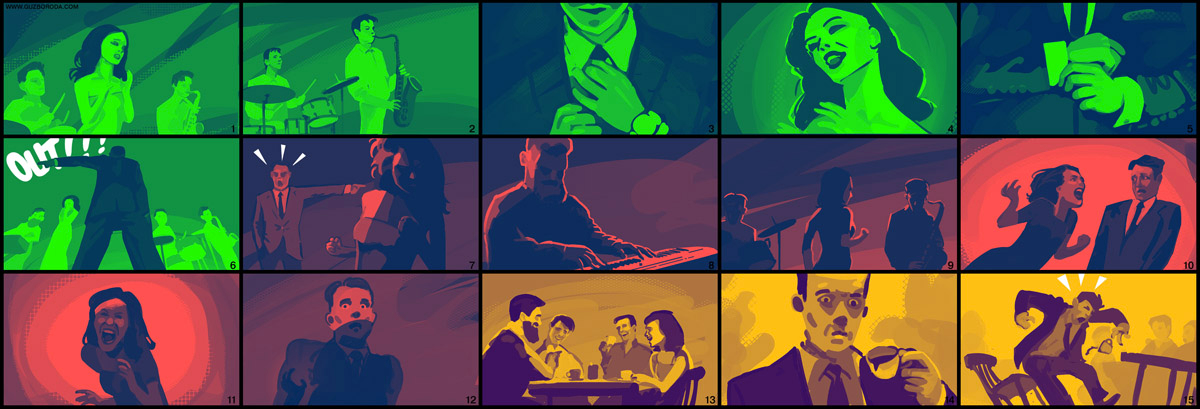 Storyboard for the music video by Oksana Guzenko