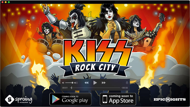 Concept art for Kiss Rock City mobile game